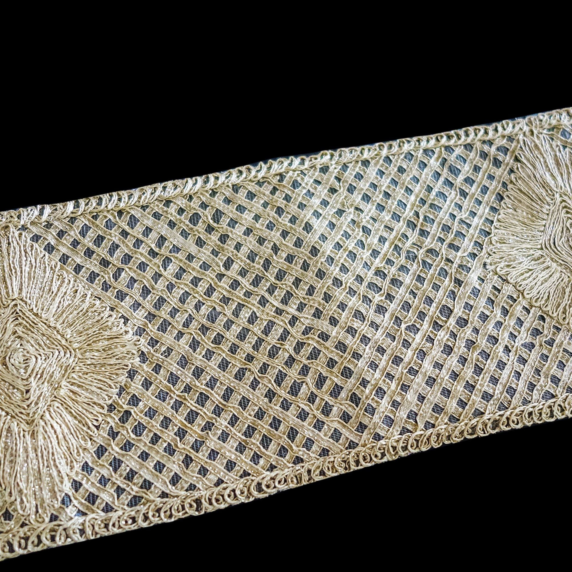 Broad Ribbon Broad Golden Trim, Ribbon Embroidery, Golden Soft Metallic Ribbon, Gold ...