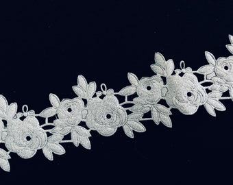 Floral trim, silver trim, cut work