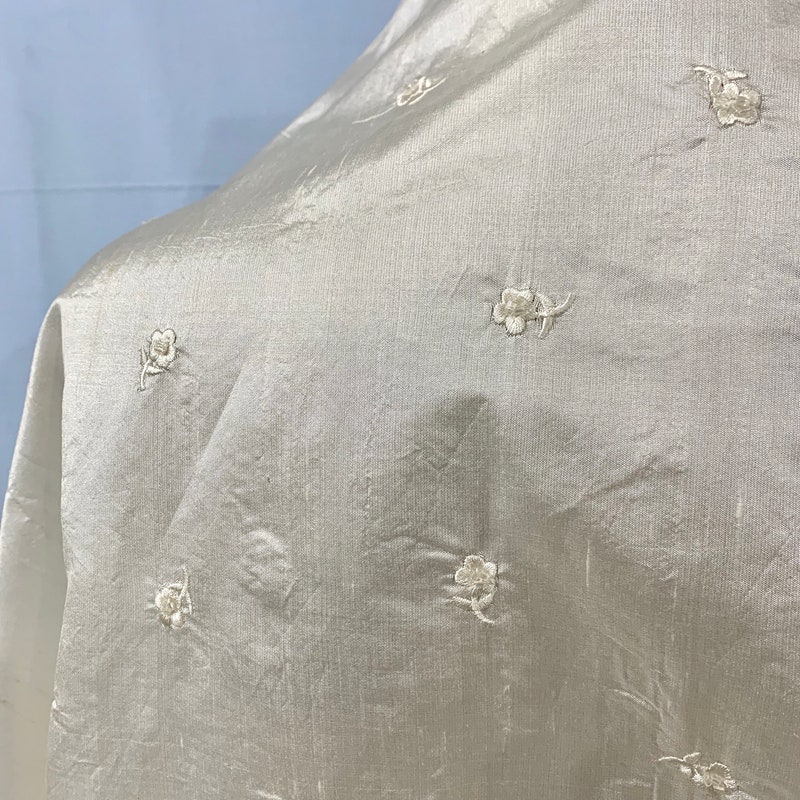 White Dupioni Silk Fabric main image 0