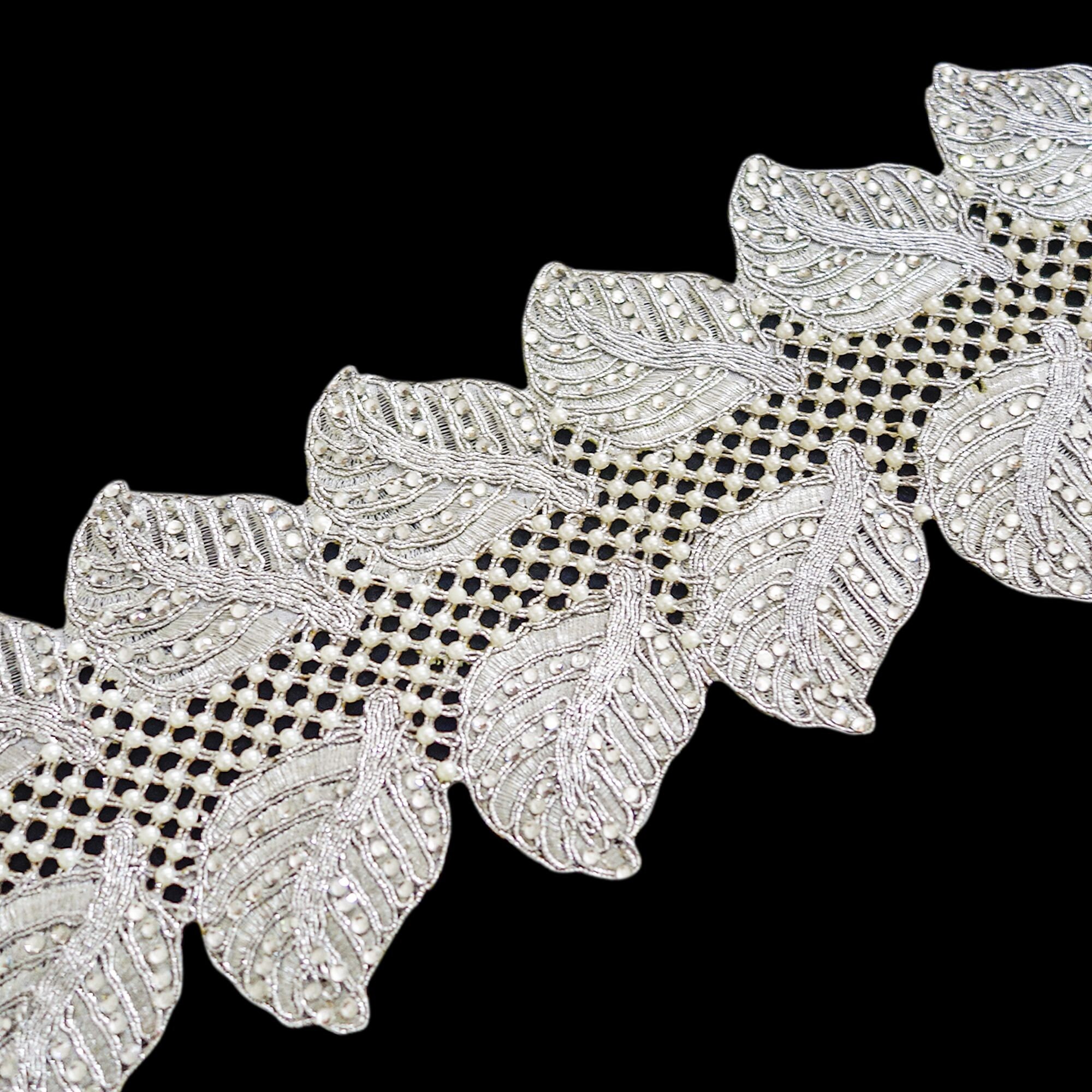 Rhinestones Trim Wide Lace Trim Beaded Trim Embellished Etsy Australia