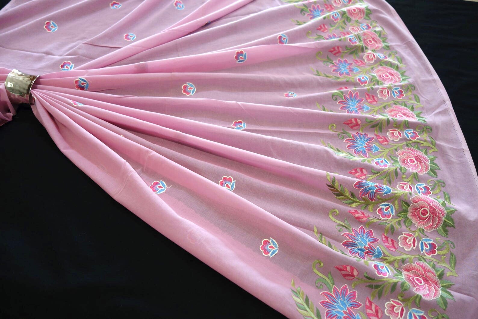 Floral Fabric Party Dress Fabric Pink Floral Fabric Soft Etsy