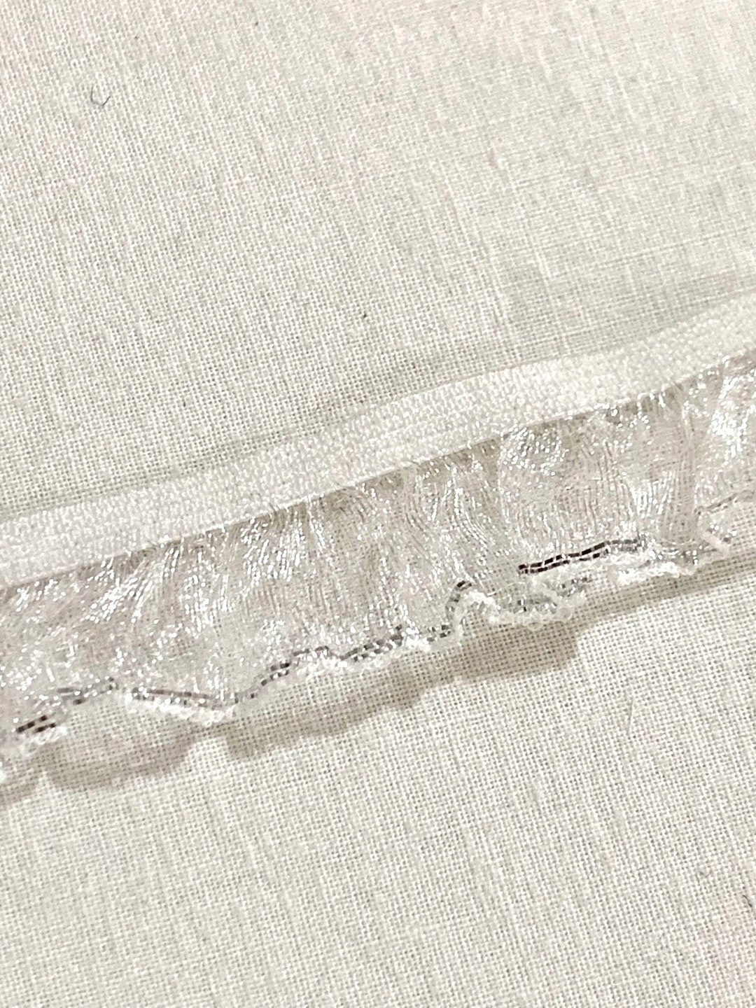 3 Yards of White Ruffle Trim, Elastic Edged Frill, Sheer Organza Frill ...