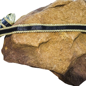Schwarze Satin Borte - Stickrahmen - Goldkordel Borte - Gold Borte - GoldSpitze Borte - Breite Spitzen Borte - Saree Borte - Braut borte