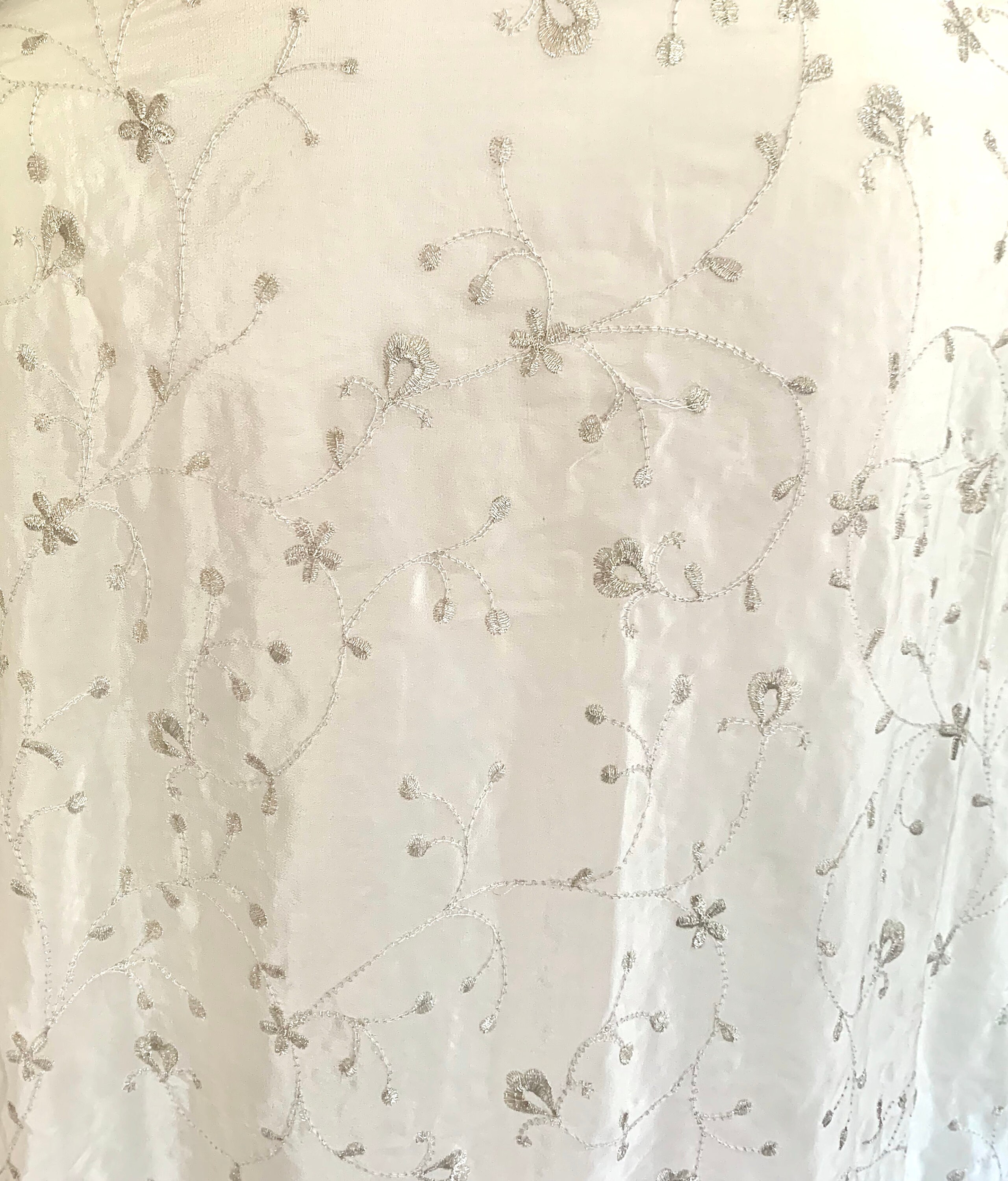 white silk summer dress