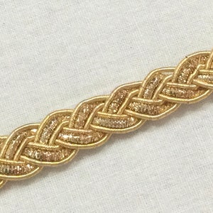 2 Meter goldene handgefertigte Borte, geflochtene Borte, Brautschmuck, Zierleiste für formelle Kleidung, goldene Zardosi Borte, Bordüre, Hausdekor Zierleiste.