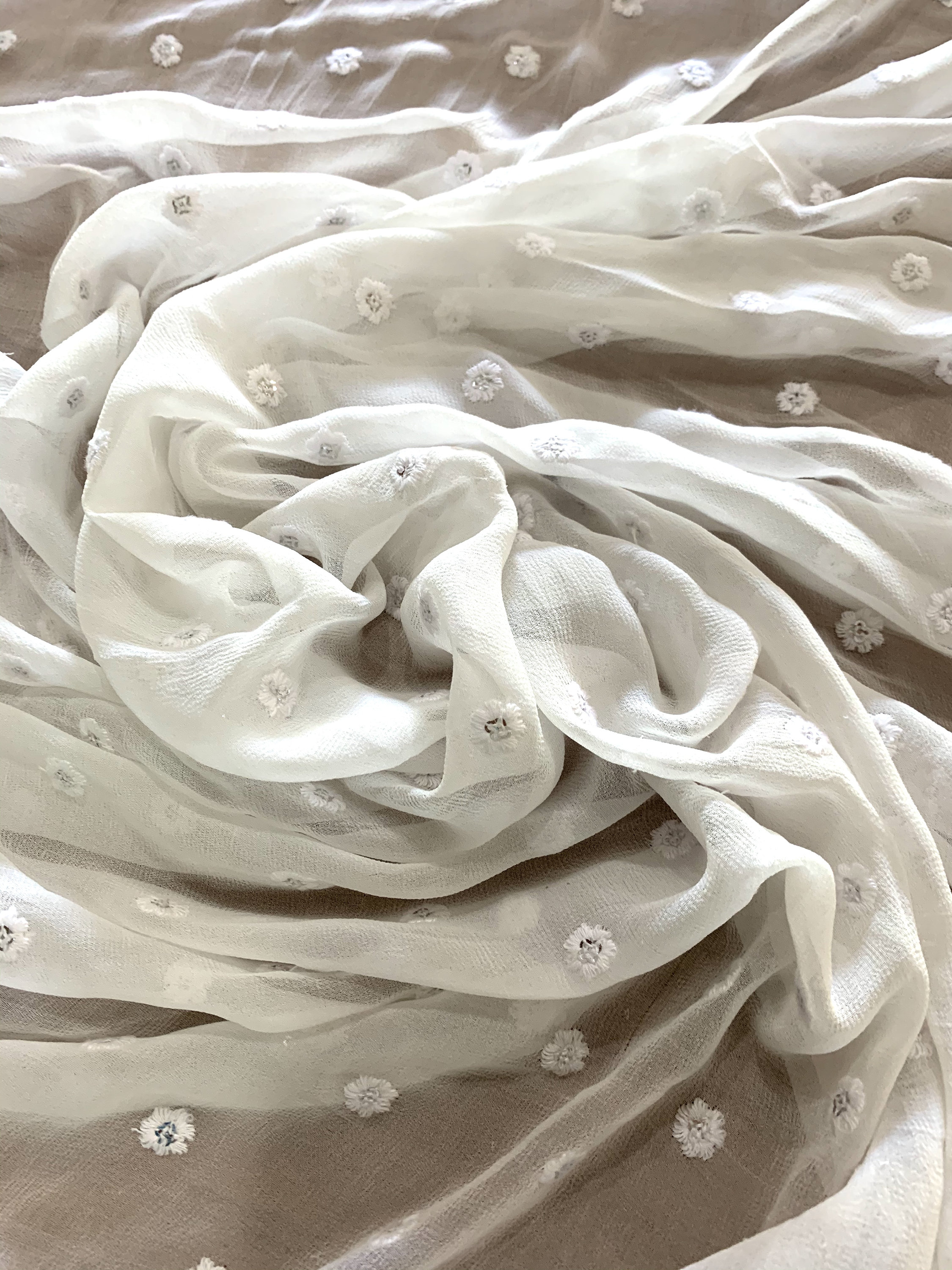 cream chiffon material