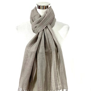 Extra Long Luxurious scarf, plain Beige pure wool scarf, Extra  soft woollen scarf, Unisex scarf, Soft n warm Pure wool scarf.
