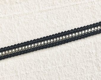 2 yards of black and silver trim,  black n silver delicate  trim, Edging trim, home decor trim, sewing trim.