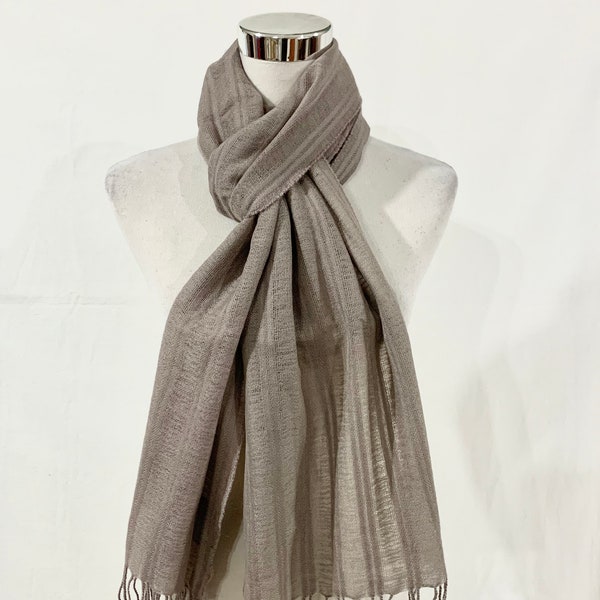 Extra Long Luxurious scarf, plain Beige pure wool scarf, Extra  soft woollen scarf, Unisex scarf, Soft n warm Pure wool scarf.