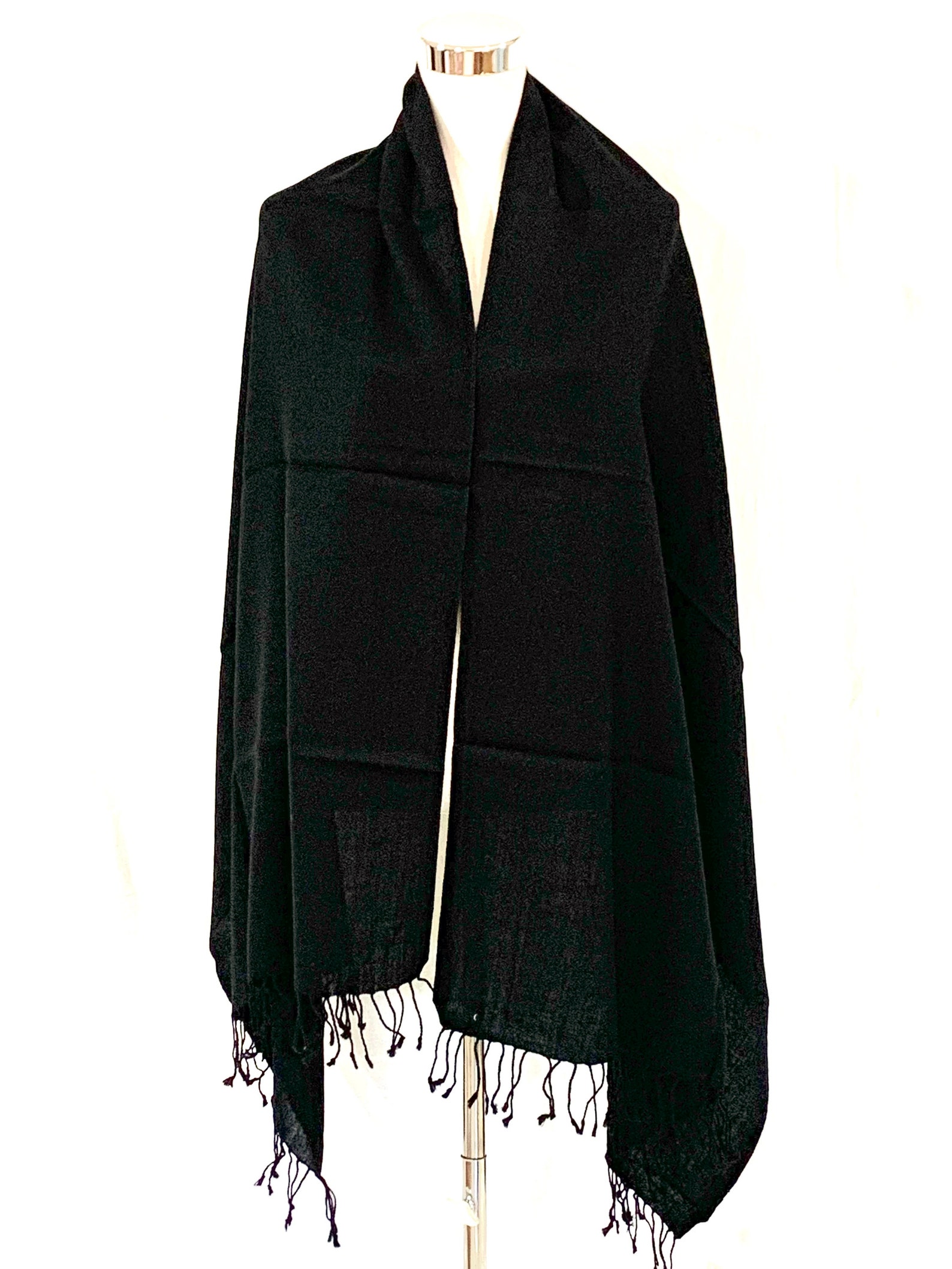 Plain Black woollen shawl Basic black woollen shawl A must Etsy