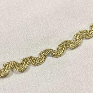 3 yards Golden Trim - Gold Ribbon Trim - Golden Wave Rick Rack Ribbon (SALE)