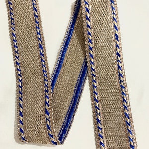 Rose Gold Trim, Rose Gold N Blue Trim, Woven Threads Trim, Bordered ...