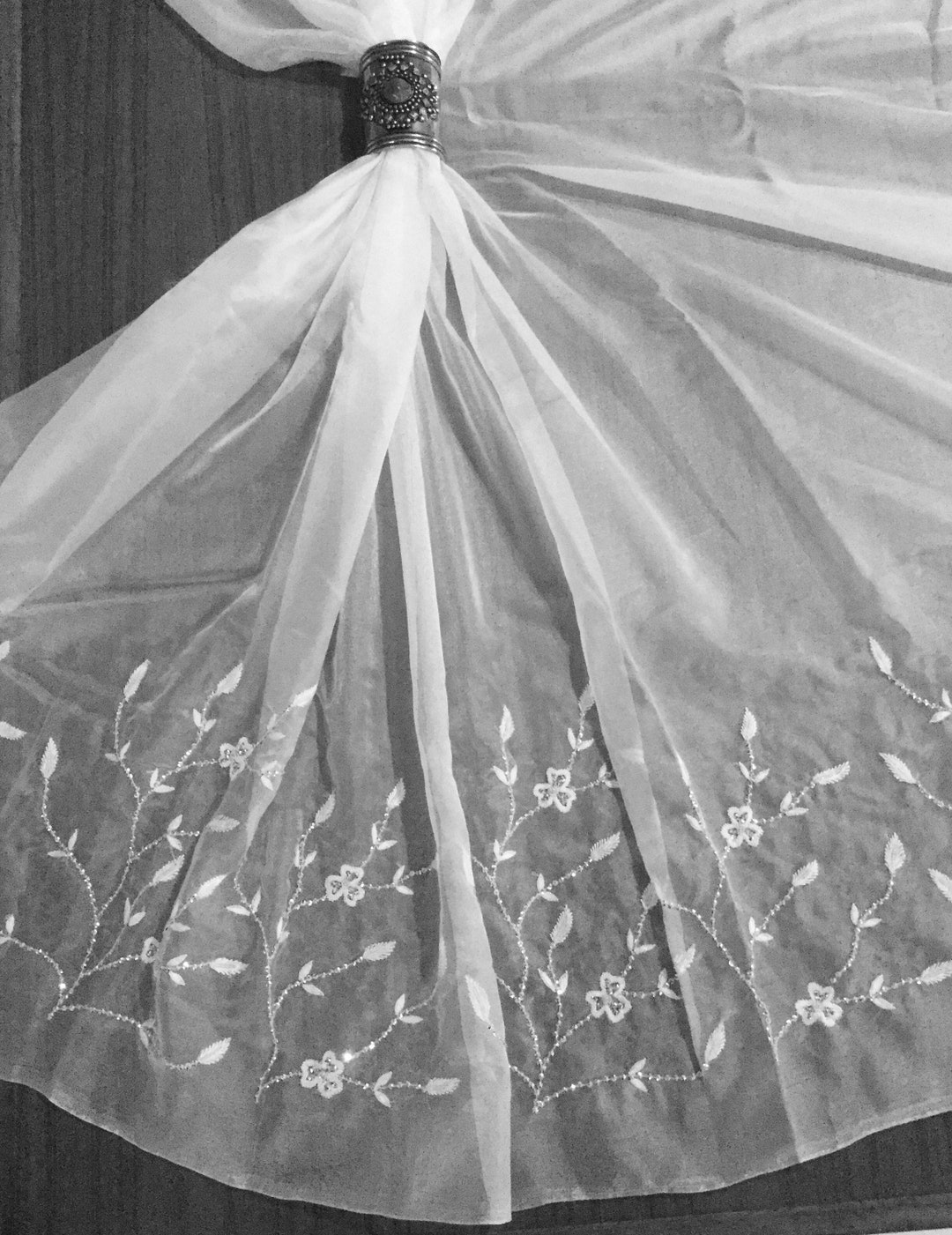 White Organza Fabric Hand Beaded Fabric Wedding Gown Etsy Australia