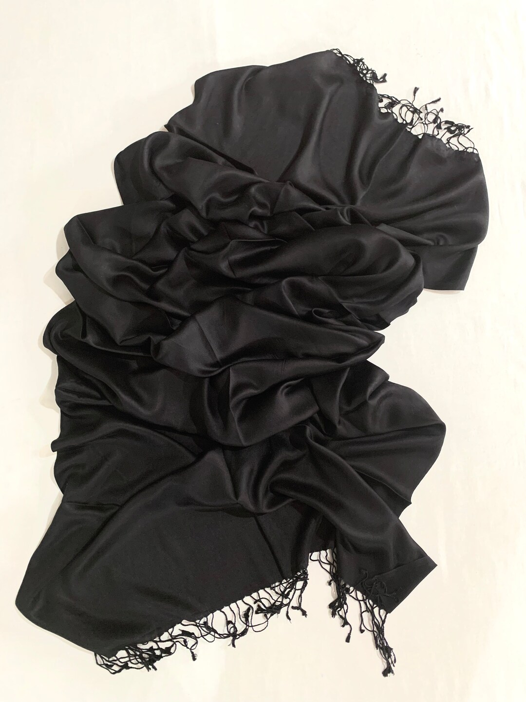 Silk Wool Shawl Wine & Black with Striped Pallu