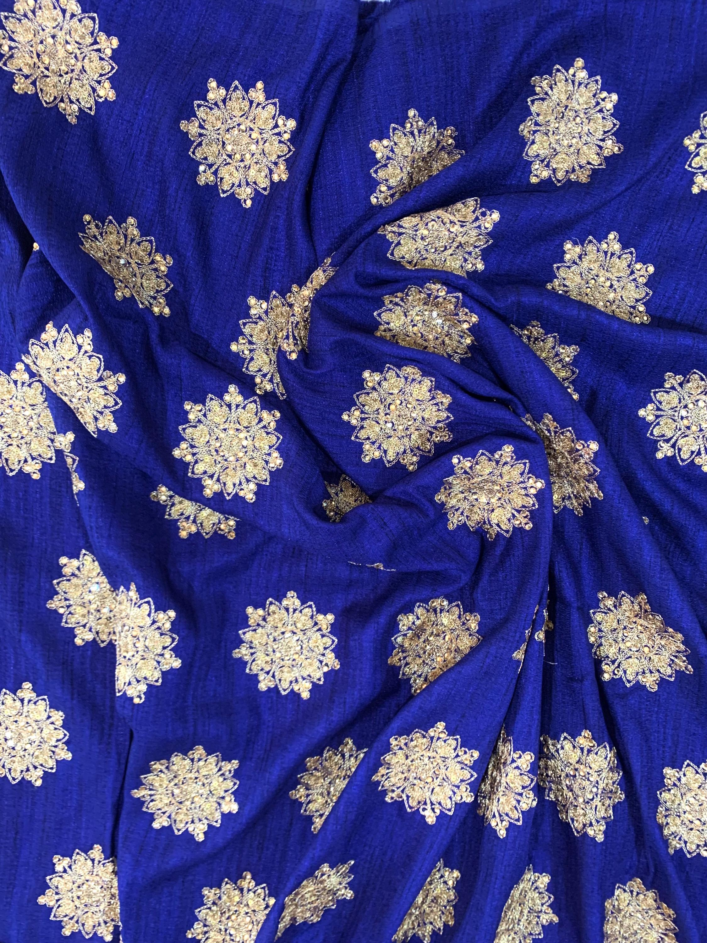 Pizzo Ricamato In Seta Poliestere Per Fai Da Te - Decorazione Abbigliamento 14,5cm, 7 Colori, Blu Navy