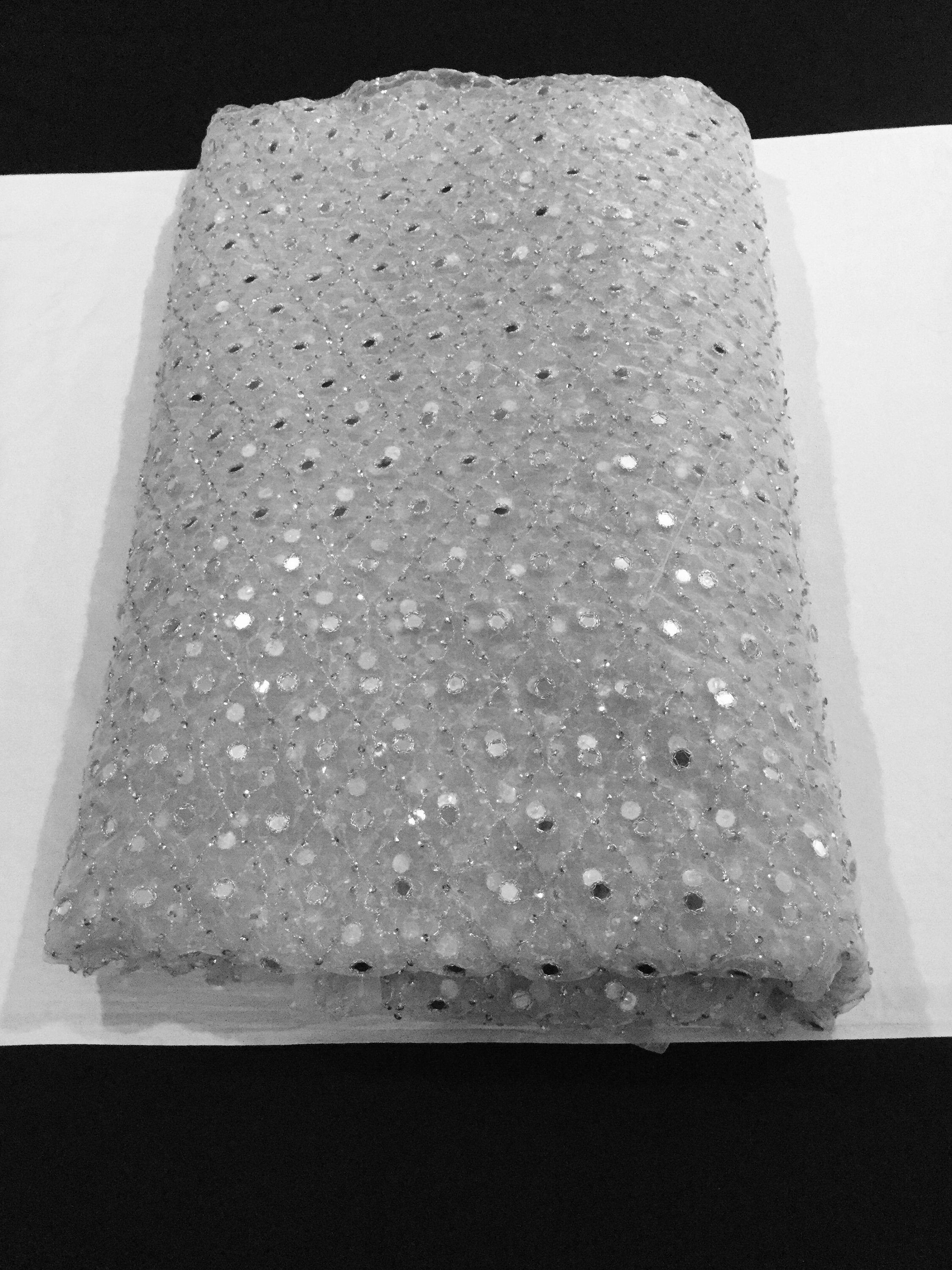 Hand Beaded Silver Organza With Metallic Threads Silver Etsy Australia