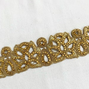 Goldene Borte, Hochzeit Borte, verzierte Goldborte, goldene Borte, bestickte Borte, goldene Bordüre, goldene Borte.