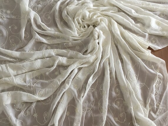 Beaded sale silk fabric