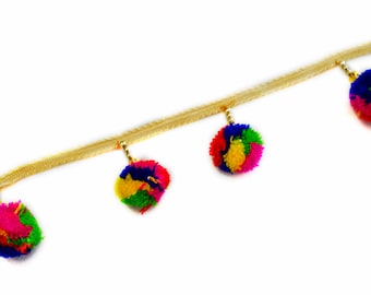 Gekleurde Pom Pom Trim, Trim kwast, Pom Pom Trim, Pom Poms, Fringe Trim, kwast Fringe Trim, kwastjes en Trims, kleine roze Pom Pom Trim