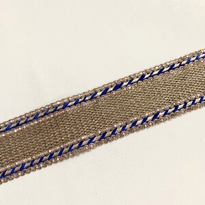 Rose Gold Trim, Rose Gold N Blue Trim, Woven Threads Trim, Bordered ...