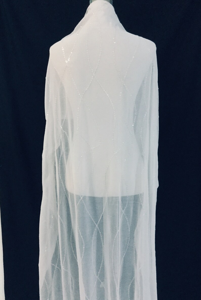 White Fabric Fabric Hand Beaded Fabric Etsy Australia