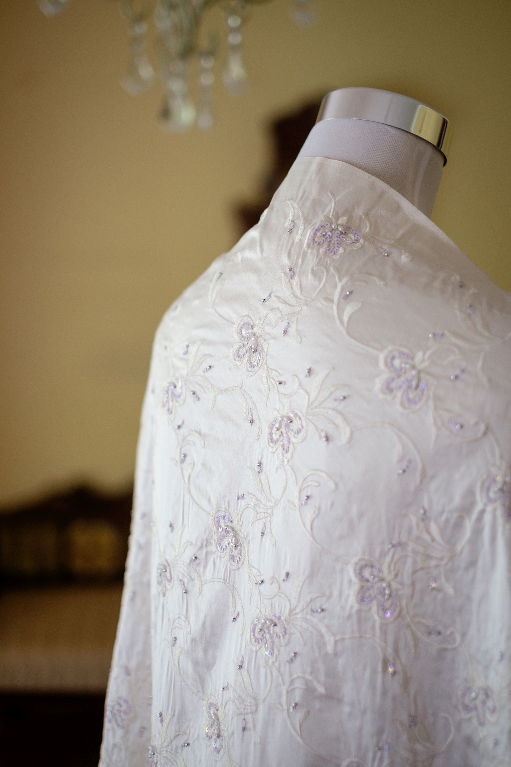 Embroidered Dupioni Silk MED-112 Fabric main image 0