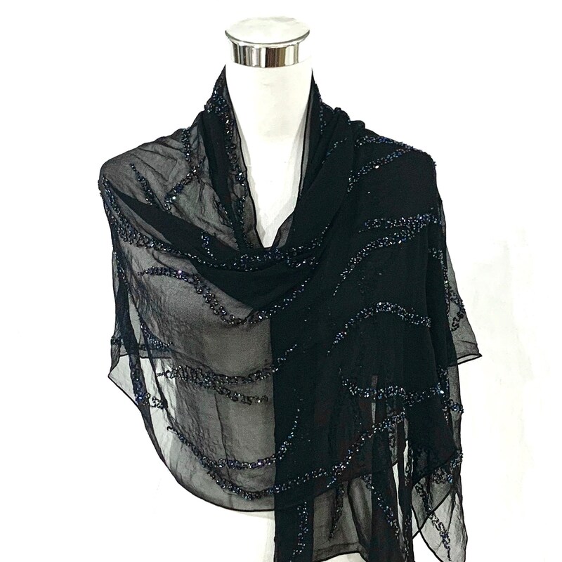 beaded chiffon shawl