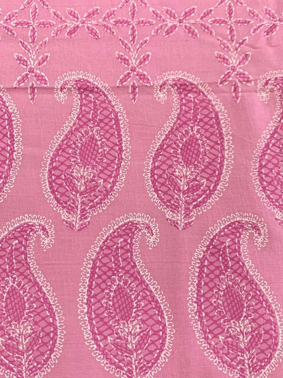 pink cotton dress fabric Pink Cotton Fabric, Pink Print Fabric, Paisley Floral Print Fabric, Girls  Summer Dress Fabric, DIY Sewing Fabric, Multi Purpose Fabric