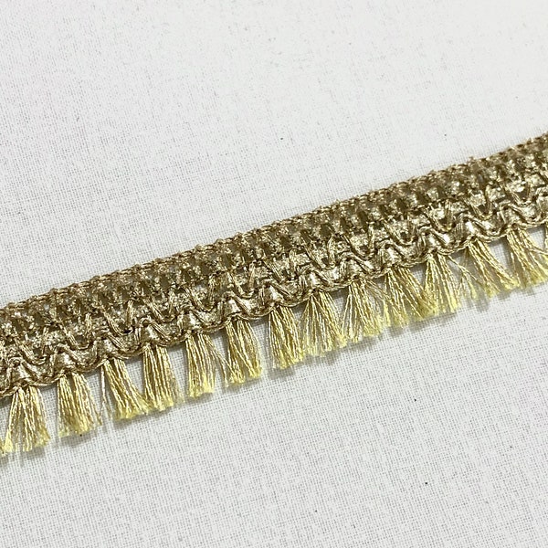 3 yards of Gold trim, Gold Fringe Trim, Elegant Border Trim, golden Border Trim,  Bridal Showers Trim, fringed edging trim.