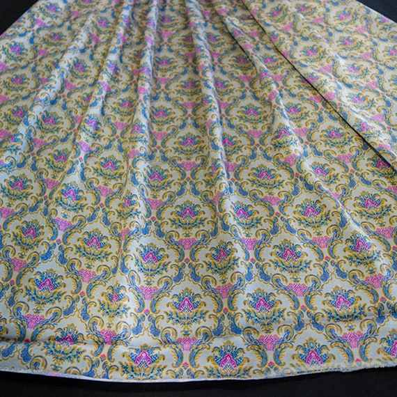 Screen Print Fabric - Floral Print Fabric - Modal Satin Fabric - Italian Inspired Printed Fabric