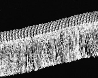 Silver Fringe Trim - Silver Trim - Elegant Border Trim - Sari Border - Sari Border Trim - Bridal Showers Trim - Beaded Trim