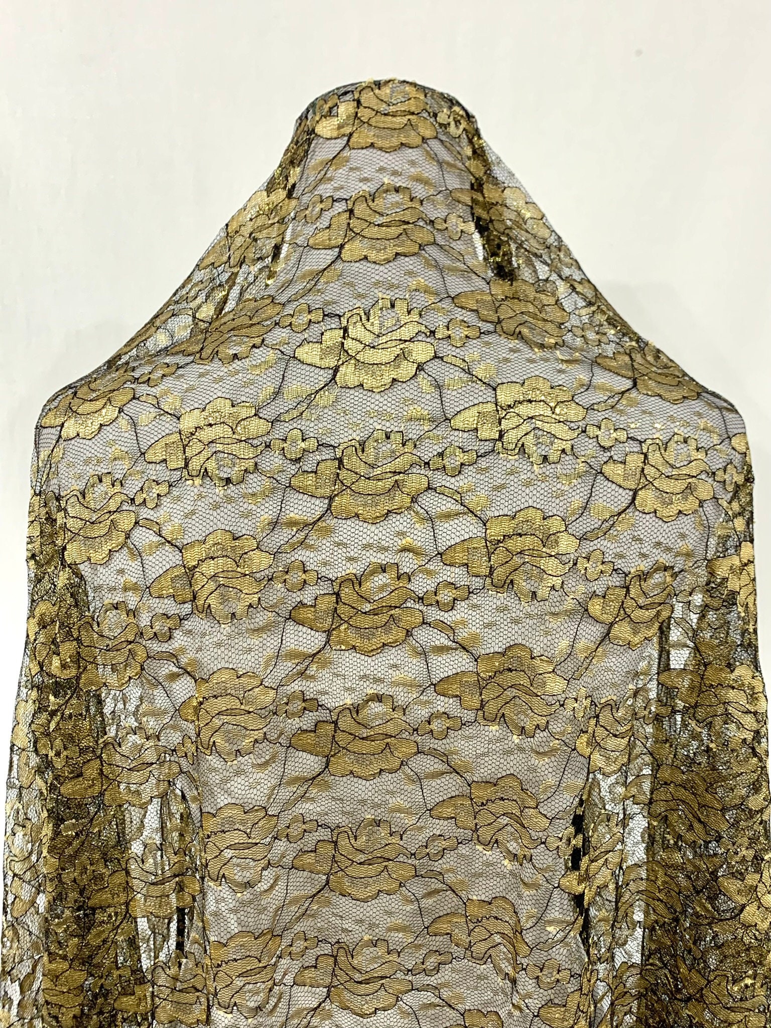 black and gold dress material Black Gold Sequin Strapless Prom Dress with Scarf SL30237 main image 1