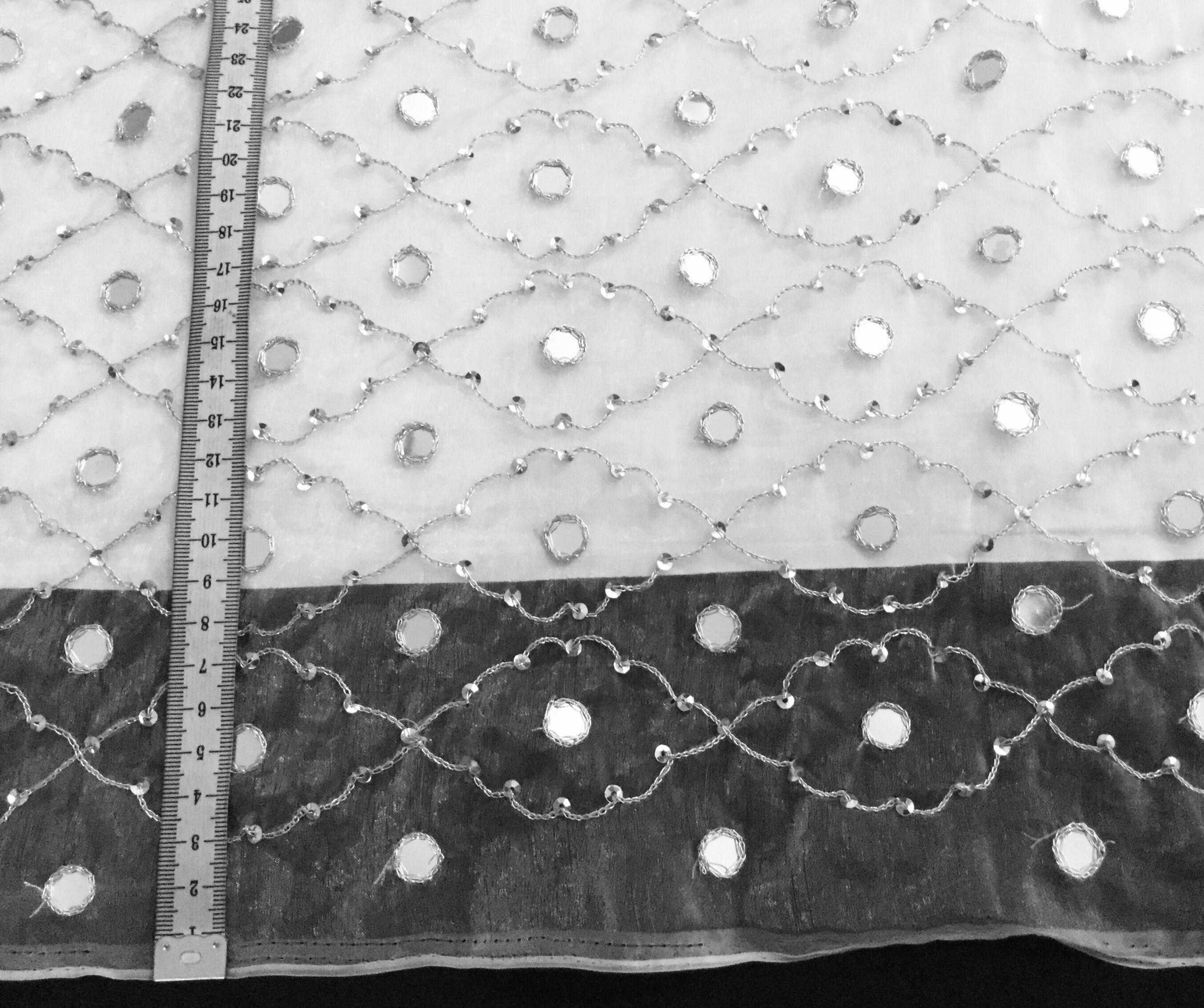 Hand Beaded Silver Organza With Metallic Threads Silver Etsy Australia