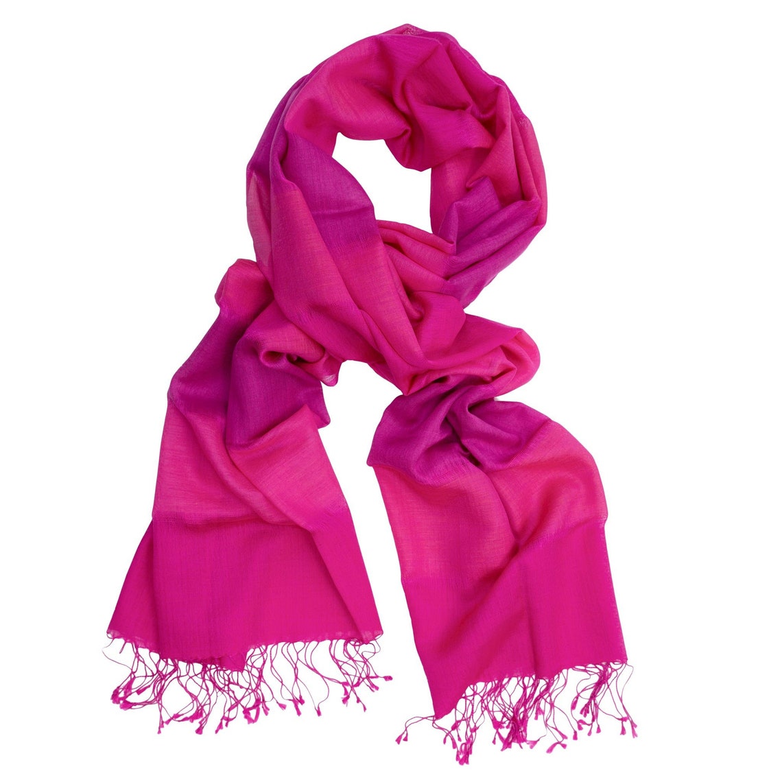 Hot Pink Silk wool shawl pink stripped shawl Pink Soft n | Etsy