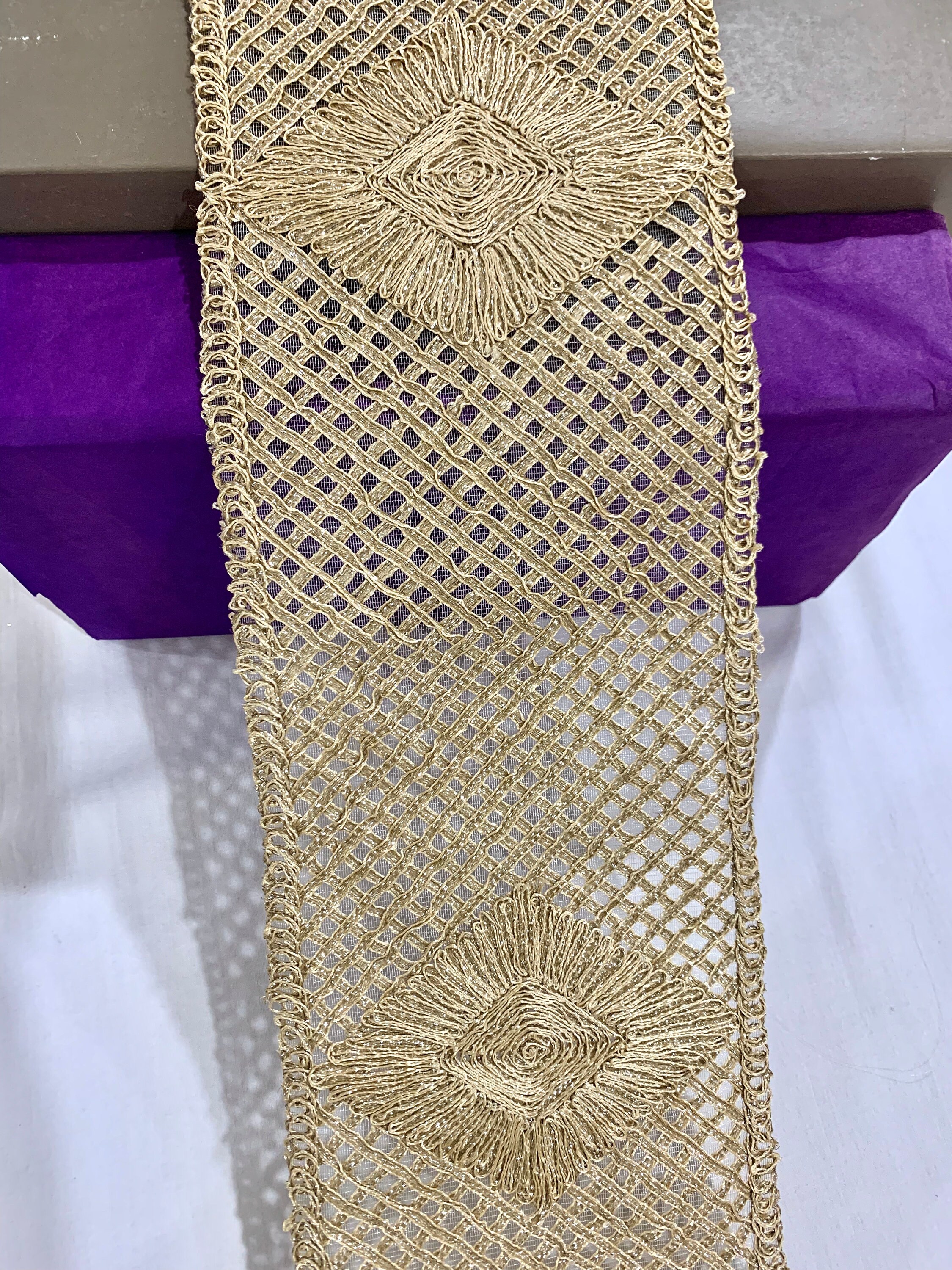 Broad Ribbon Broad Golden Trim, Ribbon Embroidery, Golden Soft Metallic Ribbon, Gold ...