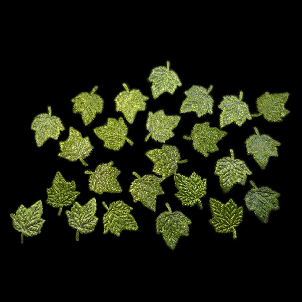 Green maple leaves appliqu Green maple leaves appliqu