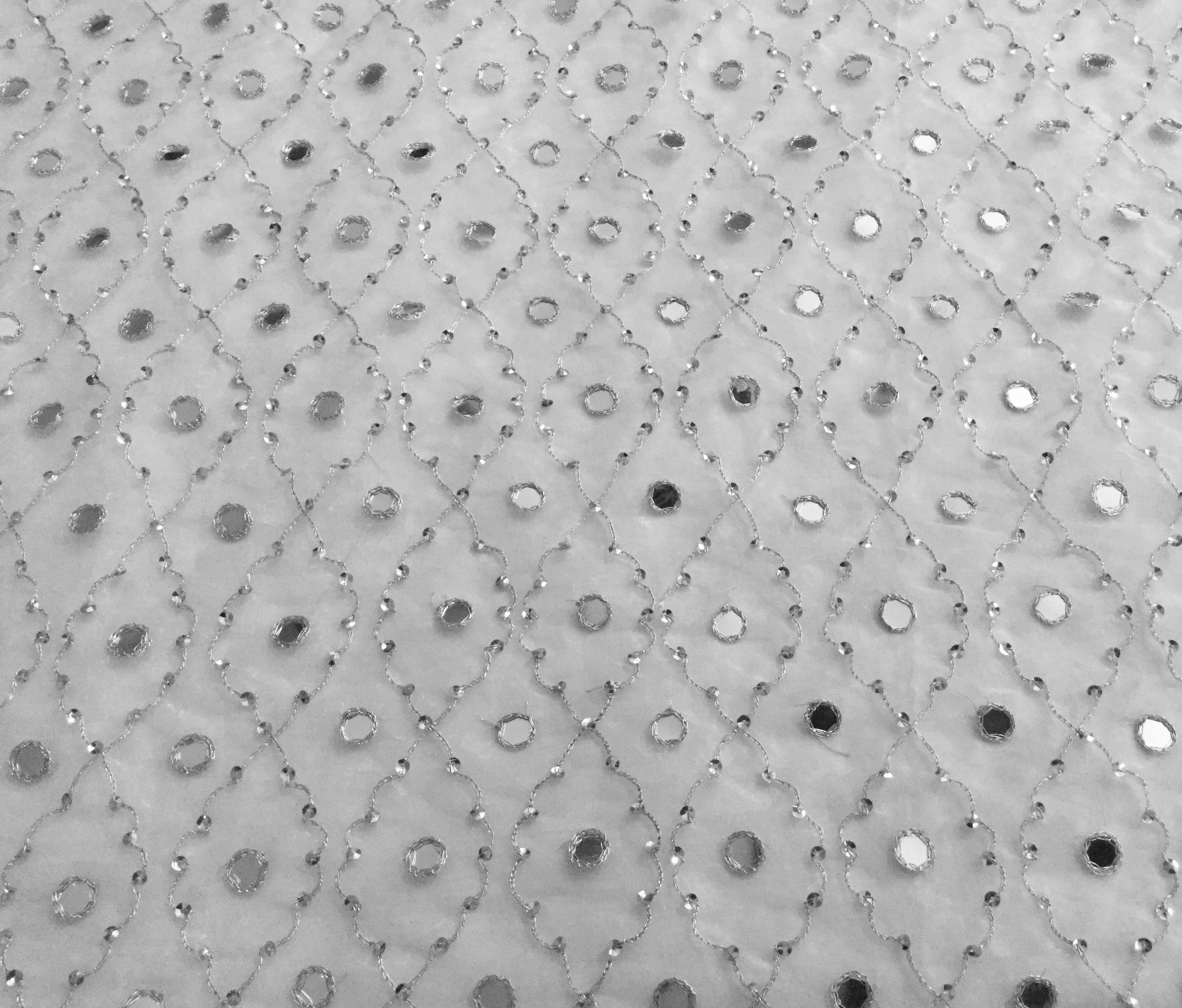 Hand Beaded Silver Organza With Metallic Threads Silver Etsy Australia