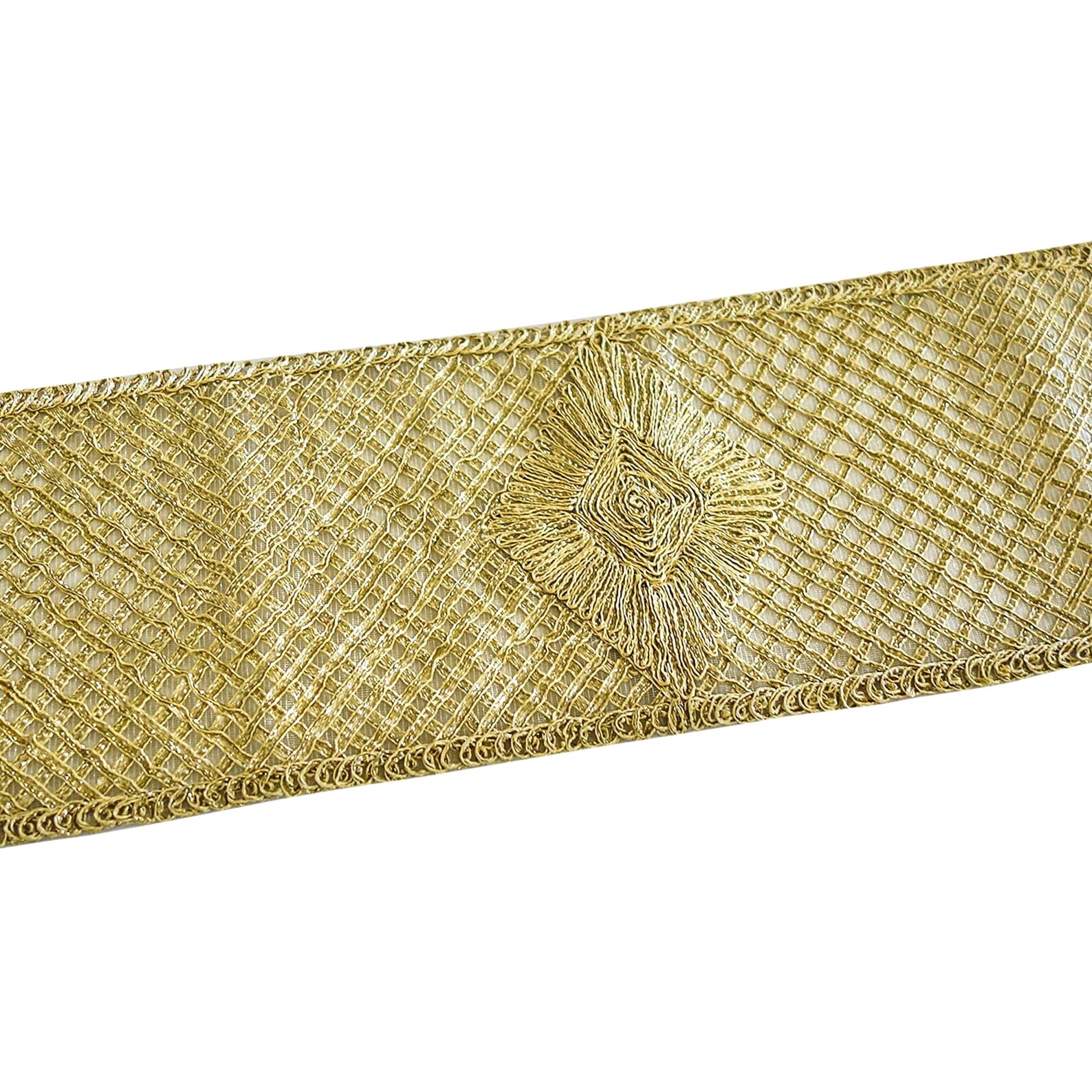 Broad Ribbon Broad Golden Trim, Ribbon Embroidery, Golden Soft Metallic Ribbon, Gold ...
