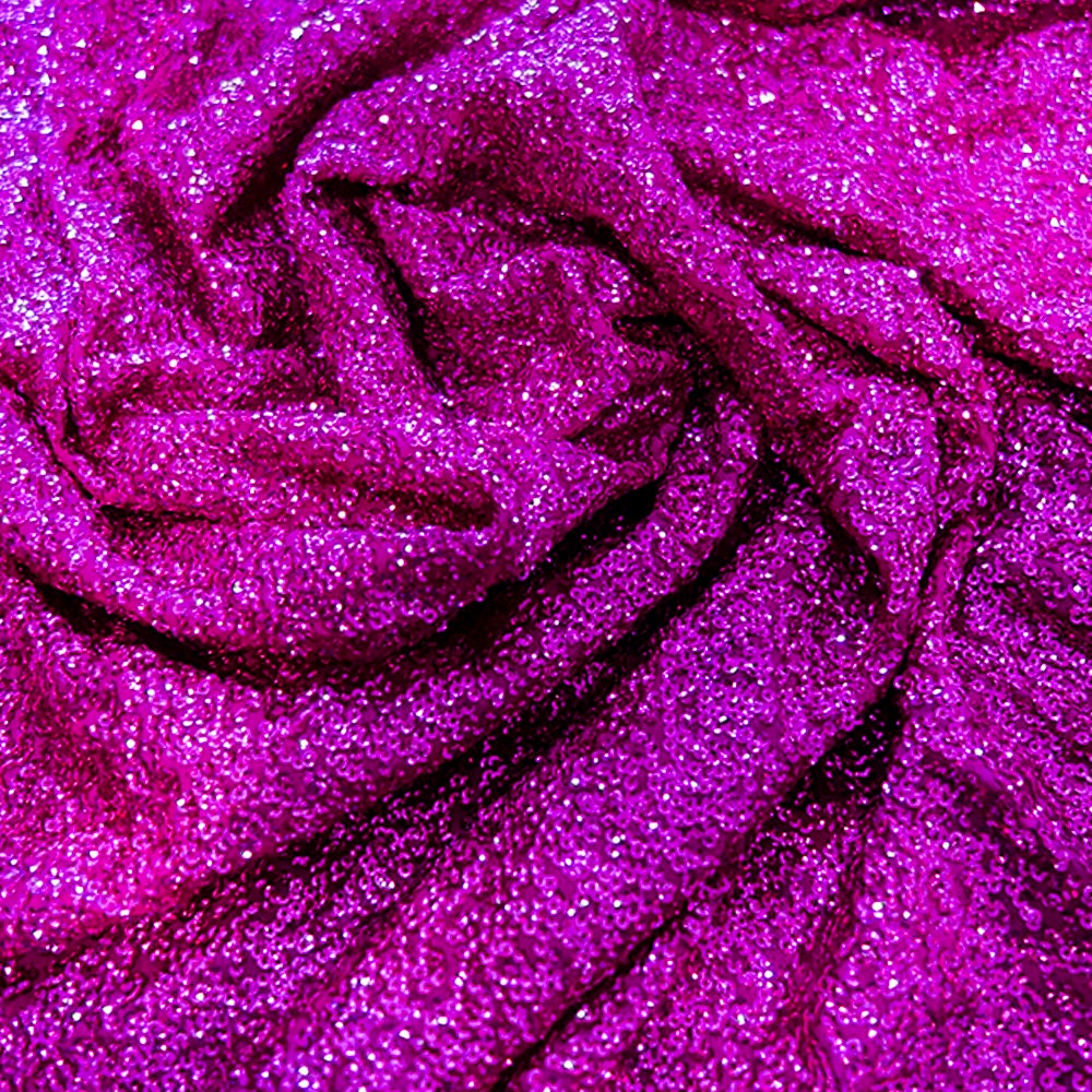 Pink Sequin Fabric - Hot Pink Fabric - Polyester Fabric - Pink Fabric