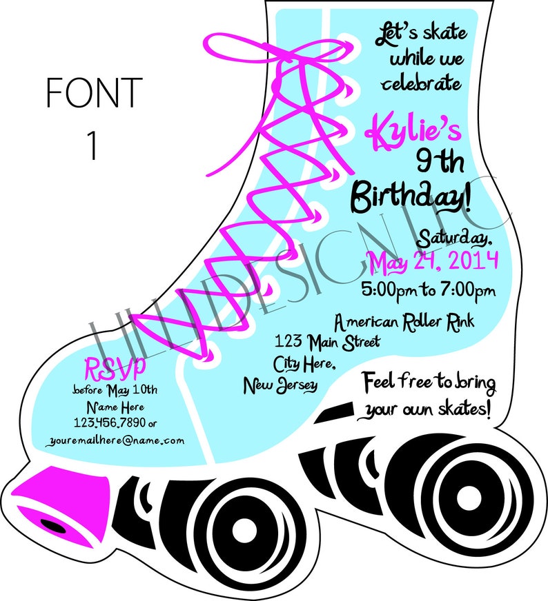 10 Roller Skate Invitations image 2