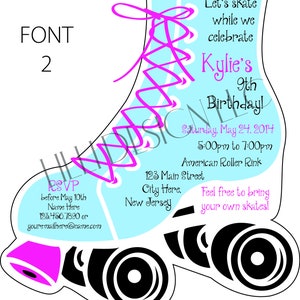 10 Roller Skate Invitations image 3