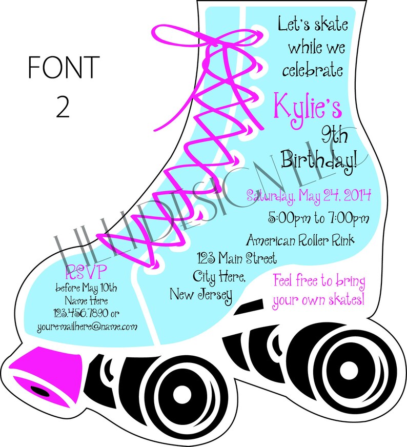 10 Roller Skate Invitations image 3