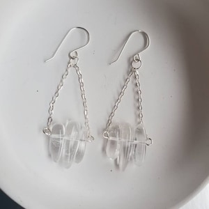 Quartz Crystal Earrings, Statement Earrings,  Gemstone Earrings - Sterling Silver Earrings