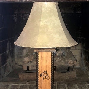 Rustic Western Table Lamps. Engraved Horse Head Lamp. These beautiful Western table lamps are perfect for the cabin or your rustic Decor