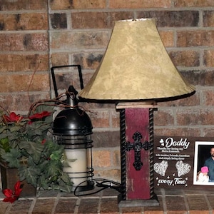 24&quot; Rustic Western Table Lamps with Cross- Barn Red. These beautiful Western table lamps are perfect for the cabin or your rustic Decor