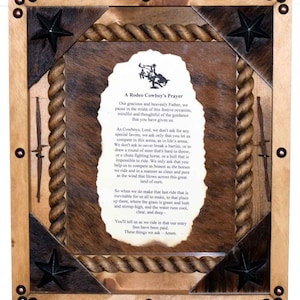 Pine Framed Rodeo Prayer