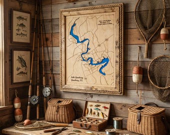 Lake Granbury Engraved 3D Map