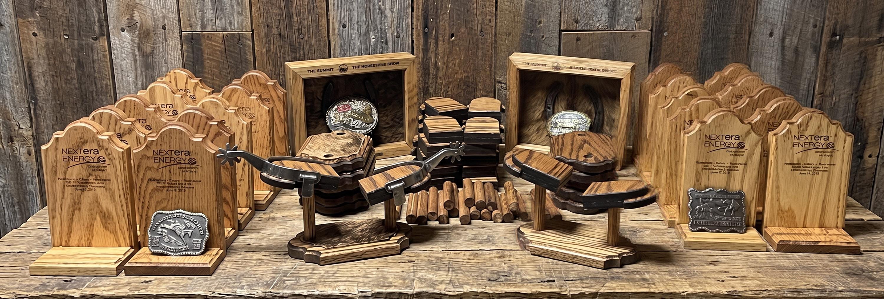 Solid Red Oak Trophy Spur Display Stand - Etsy