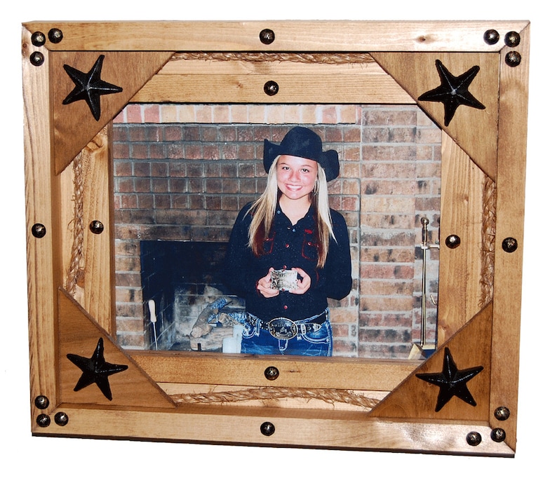 8x10 Pine Shadow Box Style Picture Frame Rustic Western Style