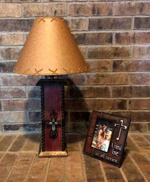 24 Rustic Lamps Western Lamps Western Cross Table Lamp Barn Red